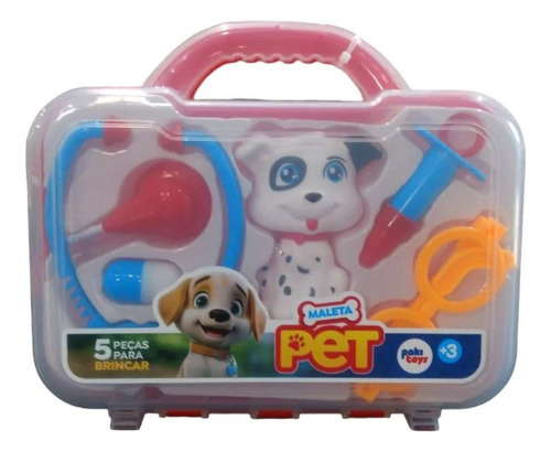 Maleta Kit Doutor Pet Acessórios Infantil Didático Brinquedo