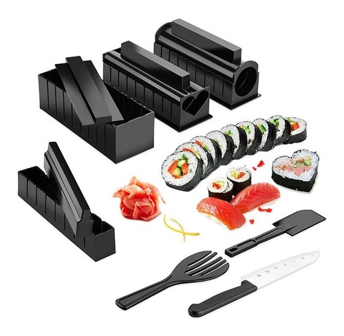 Sushi Maker kit Fácil y divertido DIY Set de Sushi Roll arroz rollo molde adecuado para principiantes Kit para Hacer Sushi 9 Piezas de Moldes 