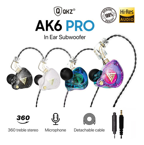 Auriculares Ak6 Pro In-ear Sonido De Alta Calidad 