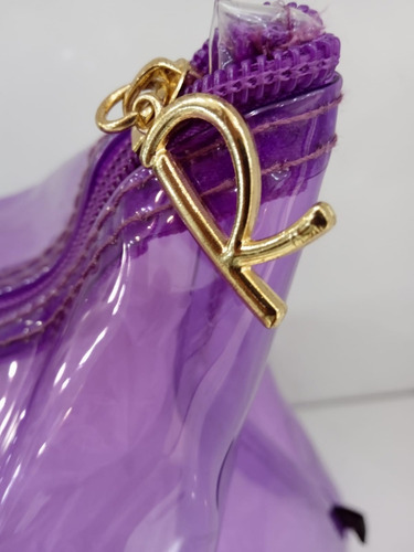 Bolsa Nécessaire Transparente Com Alça Ruby's Cor Lilás