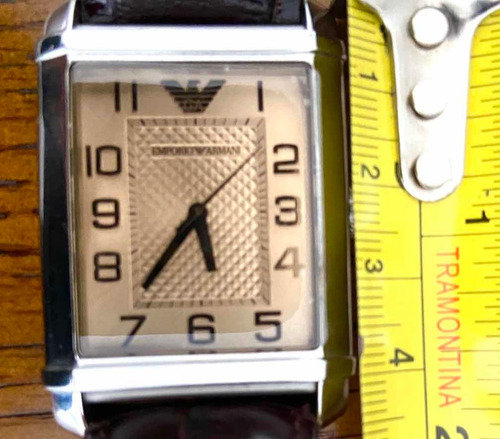 Relógio Empório Armani Visor 30x25 Mm Pulseira Couro