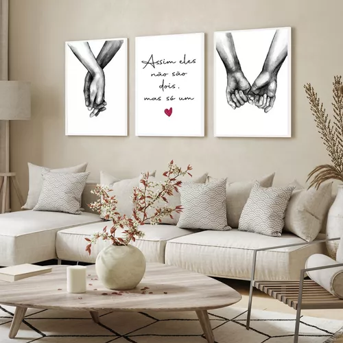 Quadro Decorativo Frase Coração Quarto Casal Preto E Branco