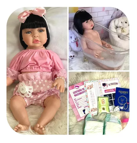 Boneca Bebê Reborn Realista Corpo Silicone Original Barata