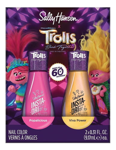 Esmalte Sally Hansen Instadri Coleção Trolls Pack 2 Unidades