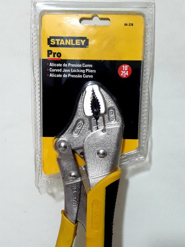 Alicate De Presión Curvo Stanley 84-378 Forro Amarillo