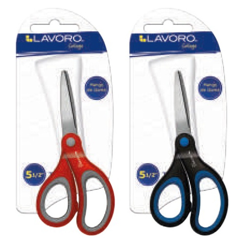 Tijera Escolar Ergonómica Mango De Goma 1/2 Pulgadas Lavoro