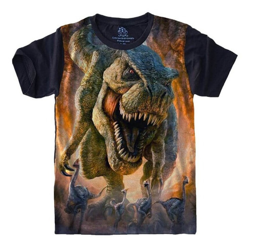 Camiseta Infantil Bebê Dinossauro Tiranossauro Rex S-467