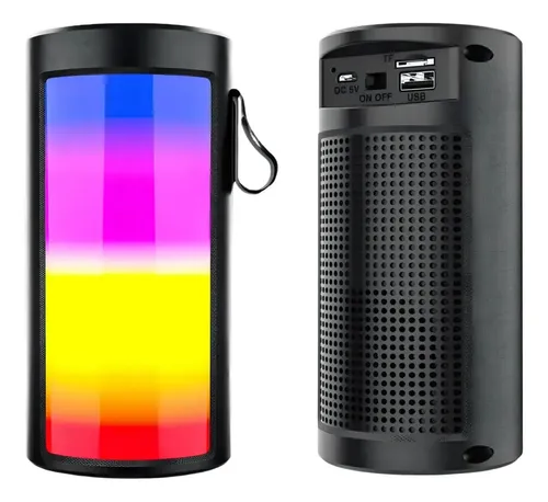 Caixa De Som Bluetooth Portátil 10w Com Luzes Led Rgb Rádio Fm Ip...