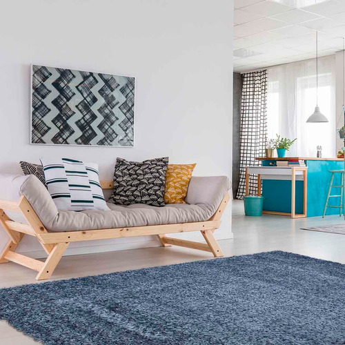 Tapete Decorativo Dib Oslo Shagg 120x170 Cm Ancho 120 Cm Color Azul Marino Diseño De La Tela Shaggy Largo 170 Cm