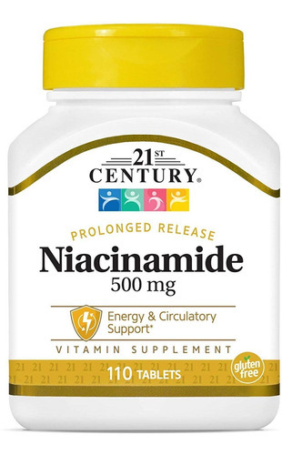 Niacinamida Tabletas 21st Century 500 Mg Sabor Sin Sabor