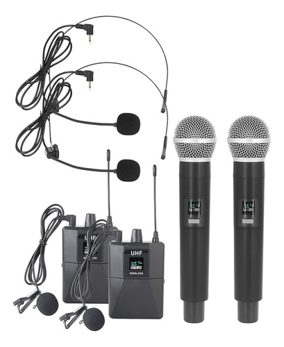 Micrófonos Inalámbricos Church Party Uhf Dual Dj Set System