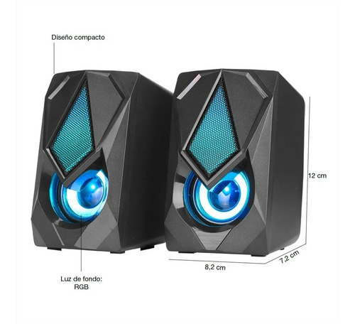 Kit Parlantes Pc Gamer Compactos Luces Rgb Xtrike Me Sk-402