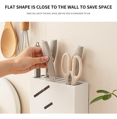 Cuchillo Blanco Montado En La Pared Para Cocina, Multifuncio