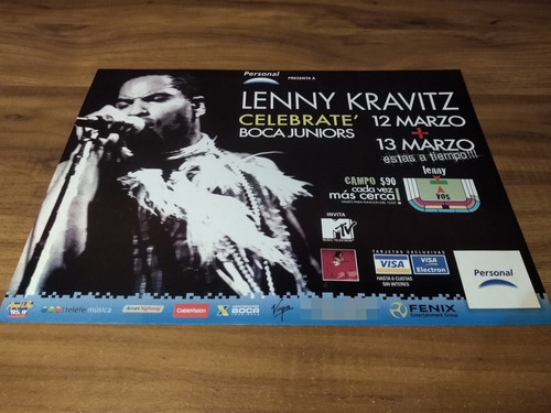 (pd853) Publicidad Lenny Kravitz Boca Juniors * 2005