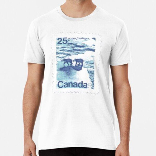 Remera Sello Postal Canadiense Vintage Con Dos Osos Polares 