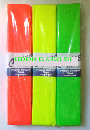 10 Papeles Crepe Fluo Pliego 50cm Creppes Especiales