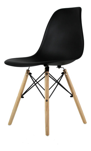 Mesa Con Sillas Eames Comedor Moderno Minimalista Vintage Color Madera/Negro