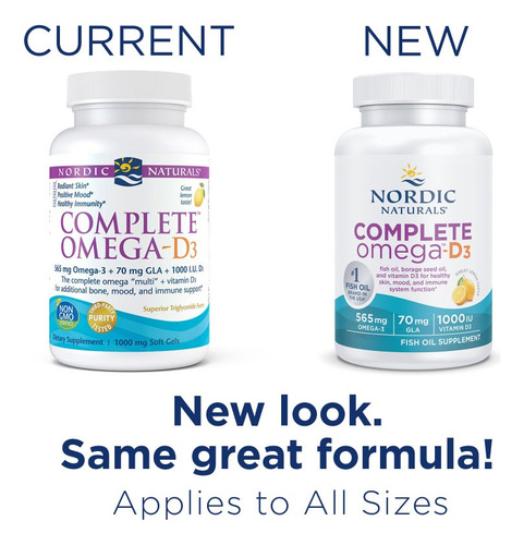 Nordic Naturals Omega-d3 Completo 500mg 60 Softgels Sabor Limón