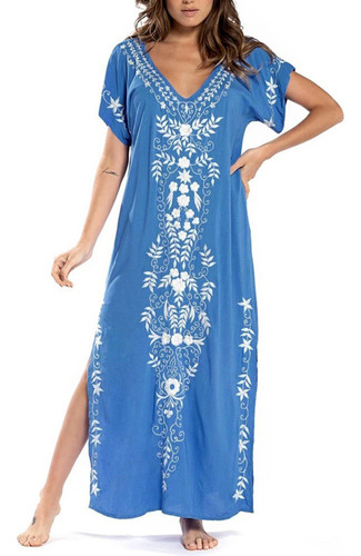 Blusa Kaftan Bordada Mujer