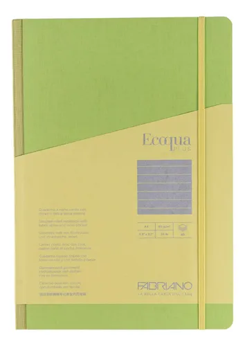 Fabriano Ecoqua Más Cuaderno De Tela, 83 X 117, A4, Lima