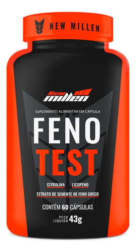 Suplemento Em Cápsula New Millen Feno Test Sabor Sem Sabor