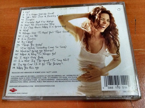 Shania Twain, Up!!, Cd Album Del Año 2002, U.s.a. (Usado)