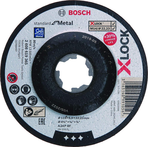 Imagen 1 de 1 de Disco De Desbaste X-lock Standard Para Metal 115x6,0mm