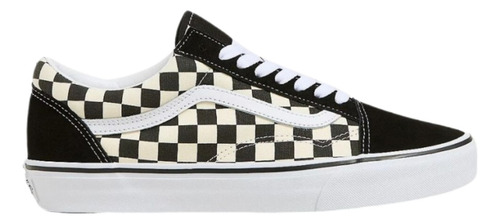 Zapatillas Vans Old Skool Blanco Y Negro Cuadrille Unisex