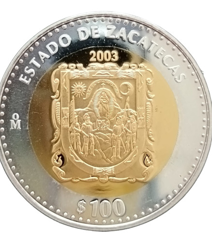 Moneda Zacatecas Oro Y Plata Puro