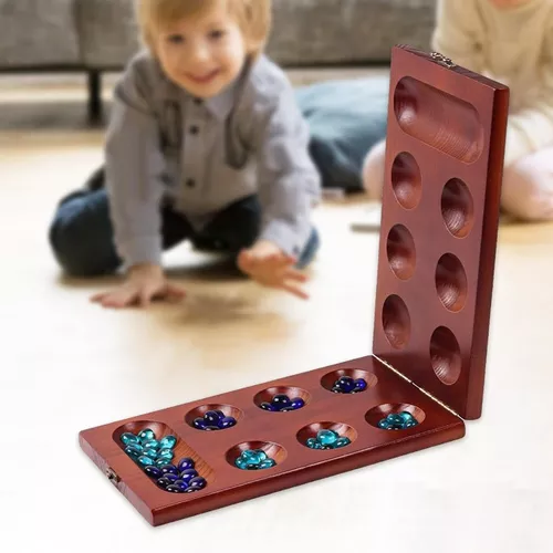 Mancala Jogo Tabuleiro Madeira Estrategia Colheita - Dino