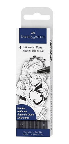 Marcadores Lettering Pitt Faber Castell 4u Manga Black