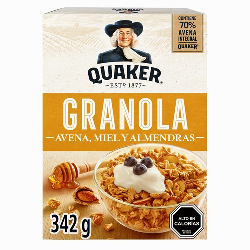 Granola Quaker Avena, Miel Y Almendras 342 Grs