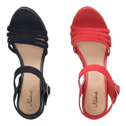 Kit Sandalias Huaraches Para Dama Vi Line Rojo marino Casual