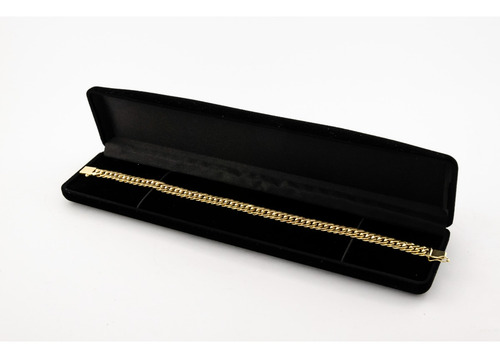 Pulseira Feminina Ouro 18k Grumet Dupla 6.7 21 Cm Novidade
