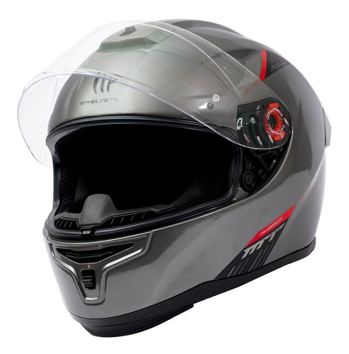 Casco De Moto Mt Helmets Hummer Solid Titanium + Regalo