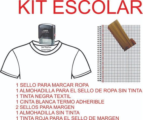 Kit Escolar, Sello Para Margen De Libretas, Sello Para Ropa | Envío gratis