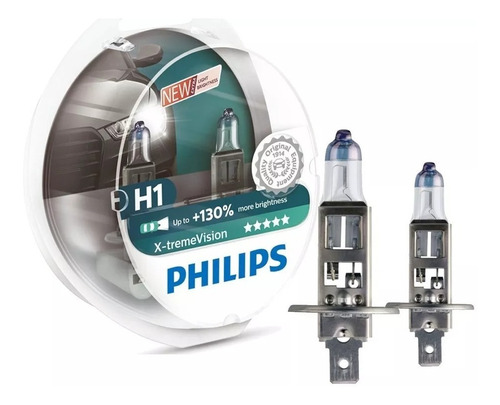Par Lampada Philips Xtreme Vision + H1 3700k 130% De Alcance