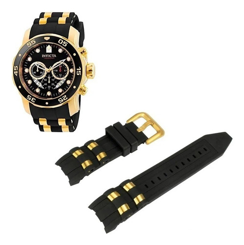 Zx Pulseira Para Invicta Pro Diver Silicone Completa +