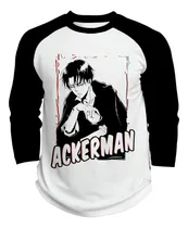 Comprar Playera Raglan 3\u002F4 Anime Attack On Titan Levi Ackerman #2790
