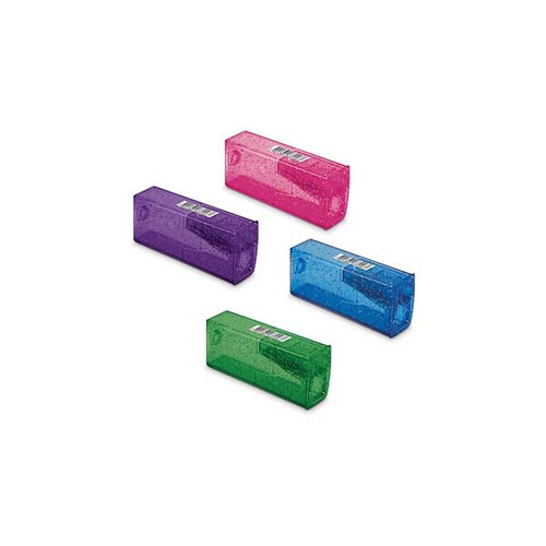 Imagem 1 de 6 de Apontador Com Deposito Glitz Tubo Plastico 5 Cores