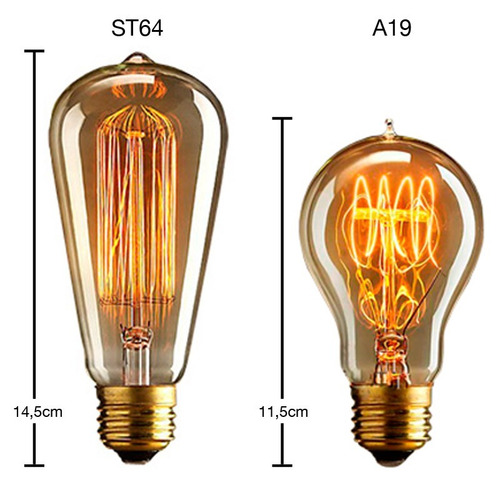 Imagem 4 de 7 de 5x Luminária Pendente Interruptor + Lâmpada Vintage Retrô
