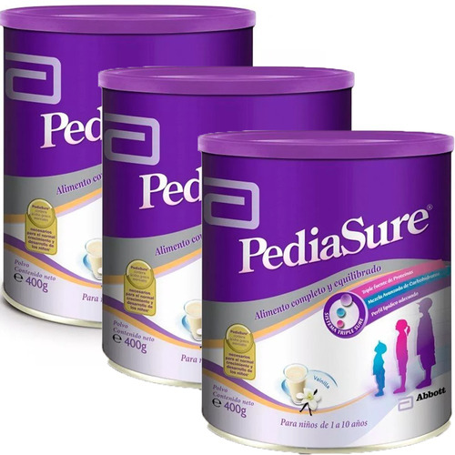 Leche Pediasure Nutricion Sabor Vainilla X 400 G Combo X 3