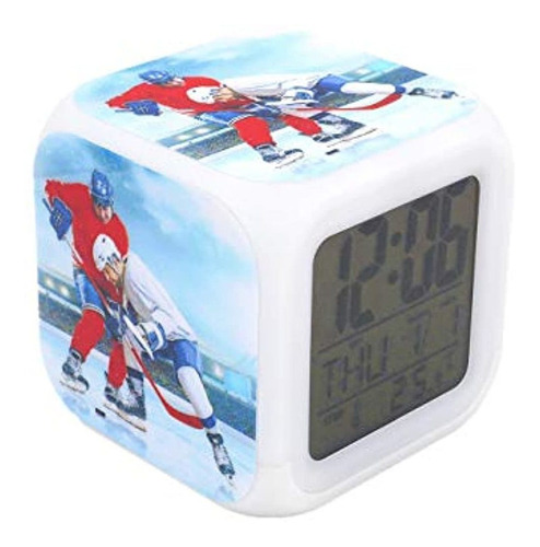 Bofy Reloj Despertador Led Con Diseño De Hockey Sobre Hielo