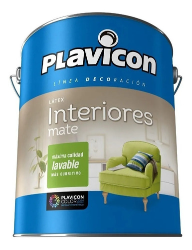 Imagen 1 de 8 de Plavicon Latex Interior Mate Blanco Lavable X 10 Lts Ogus