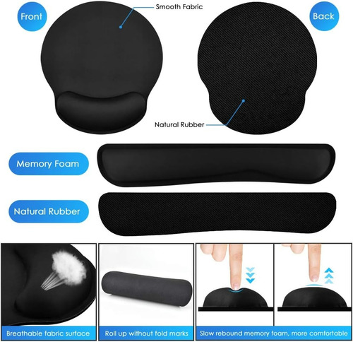 Mouse Pads Y Ergonomico Alfombrilla Teclado Reposamuñecas