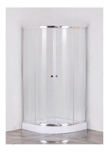 Shower Door 80x80 Curvo Transparente Columna Rectangular