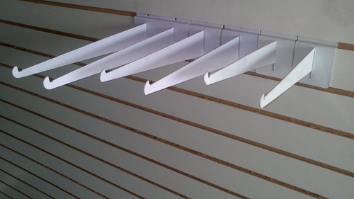 Imagen 3 de 3 de Mensula Para Panel Blanca Exhibipanel Repisa Gancho Blister