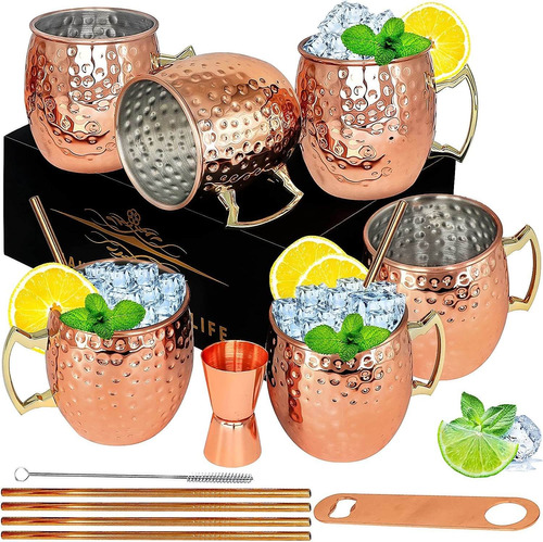 Moscow Mule Copper Mugs, Stainless Steel, 532ml, X 6pcs