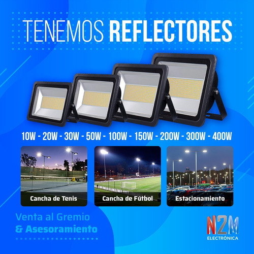 Imagen 2 de 10 de Reflector Led 10w Multiled Slim Bajo Consumo Exterior