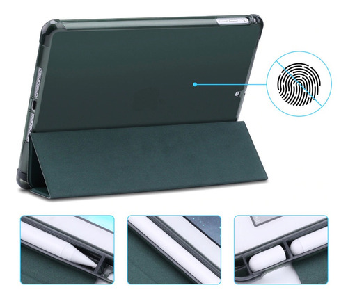 Capa Smartcase Apple New iPad 10.2 C/ Suporte P Pencil Verde